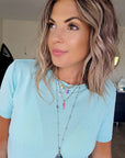 Pull maille fine bleu ciel