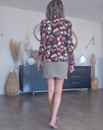 Veste cintrée skull fluo