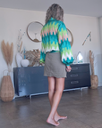 Blouse tie and dye vert