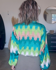 Blouse tie and dye vert