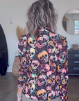 Veste cintrée skull fluo