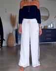 Pantalon blanc jambes larges