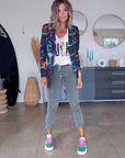 Veste noire tags fluo
