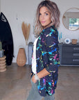 Veste noire tags fluo