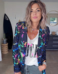 Veste noire tags fluo