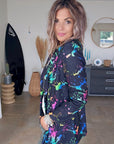 Veste noire tags fluo