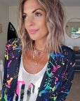 Veste noire tags fluo