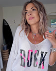 Pull blanc rock