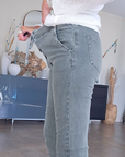 Pantalon slim kaki-gris