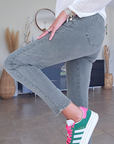 Pantalon slim kaki-gris
