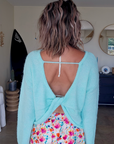 Pull doux menthe-bleu ciel
