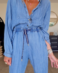 Combinaison bleu en lyocell
