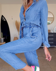 Combinaison bleu en lyocell