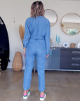 Combinaison bleu en lyocell