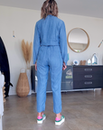 Combinaison bleu en lyocell