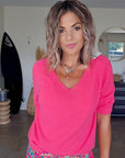 Pull doux rose fuchsia