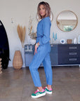 Combinaison bleu en lyocell