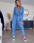 Combinaison bleu en lyocell