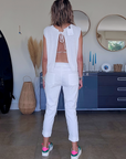 Pull blanc dos ouvert