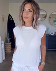 Pull blanc dos ouvert