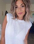Pull blanc dos ouvert