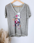 T-shirt skull kaki-beige