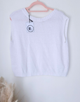 Pull blanc dos ouvert