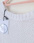 Pull blanc dos ouvert