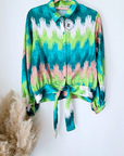 Blouse tie and dye vert