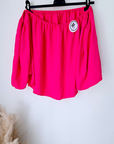 Blouse fuchsia épaules dénudées