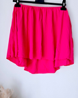 Blouse fuchsia épaules dénudées