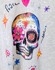 Tee-shirt skull beige clair