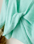 Pull doux menthe-bleu ciel
