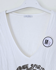 Tee-shirt blanc skull perles bijoux