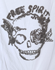 Tee-shirt blanc skull perles bijoux