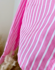 Chemise rayée rose