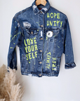 Veste en jean tag fluo
