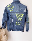 Veste en jean tag fluo