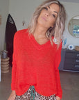 Pull doux red vif