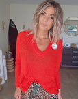 Pull doux red vif