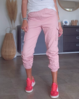 Pantalon cargo rose