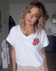 T-shirt blanc Rolling Stone