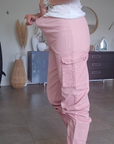 Pantalon cargo rose