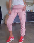 Pantalon cargo rose