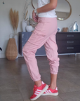 Pantalon cargo rose