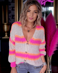 Cardigan doux fluo