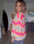 Cardigan doux fluo