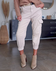 Pantalon cargo beige