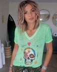 T-shirt skull fluo