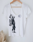 T-shirt blanc cassé rock